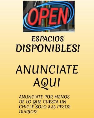 espacios disponibles